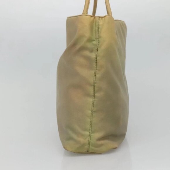 PRADA Tote Bag Nylon Beige Silver Auth bs27846 - Picture 4 of 16